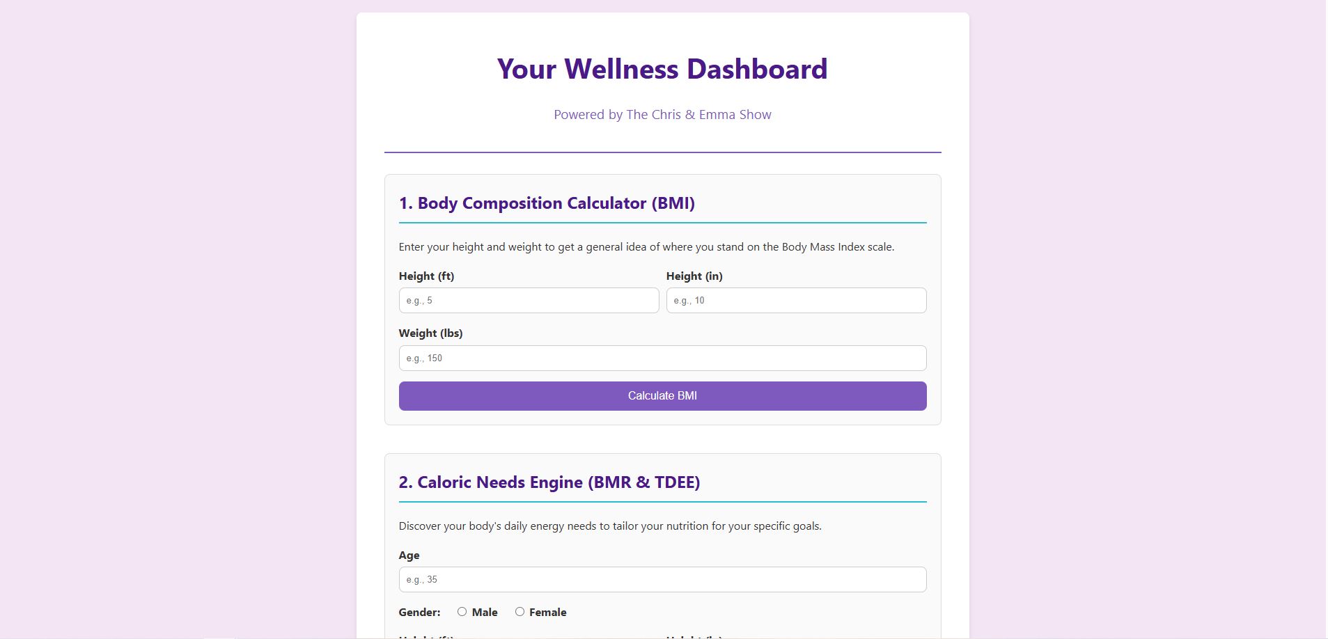 Wellness Dashboard